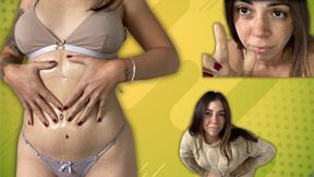 Anointing and massaging my belly with oil