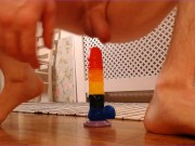 Bubble Butt Fuck with Rainbow Dildo