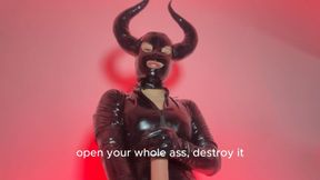 video 3 of 3, edge pegg series, I destroy your ass with my big strapon!! you cum in spurts! FULL LATEX