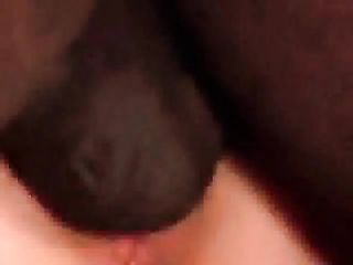 Husband gives his black cock a quick suck before it plows his wife&#039;s pussy