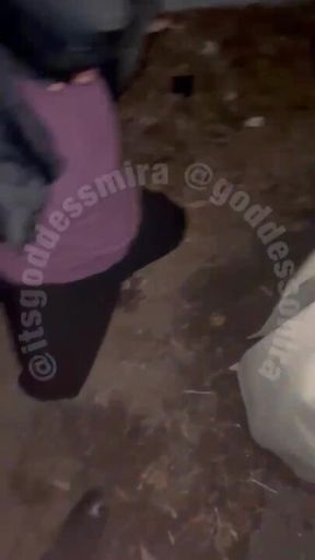 Double domme outdoor ballbusting session