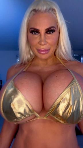 Stripping out of my gold bikini