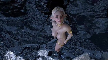 Sexy High Elf Has Sex in the Lake in POV