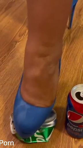 Squashing Cans with My High Heels