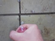 Before Shower Wank precum Squirting and then Cumshot Normal