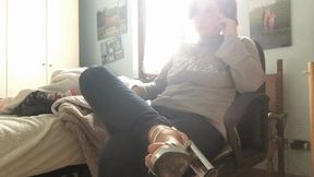 cross legged compilation with jeans and pantyhose and me destroying pantyhoseby your goddess
