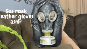 gas mask and leather glove asmr