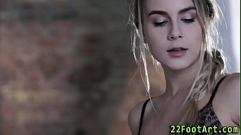 Blonde gets feet cumshot