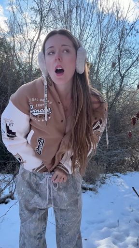Orgasmic Walk in the Snow
