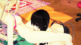 Tales of Berseria Hentai - Velvet fucks Magilou with a lesbian strapon until she cums.