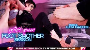 Gothic Queen Lucia Haycock: Dominated & smothered under gothic feet - FULL HD MP4