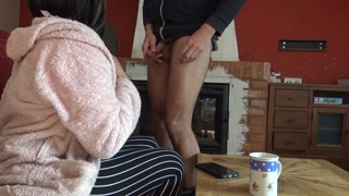 9 months pregnant stepmother lets stepson cum all over her