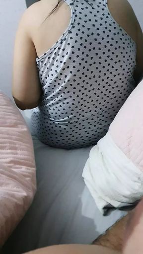 Step mom in bed with step son has strong erection