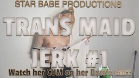 Trans Maid Jerks Her Big Juicy Cock Before Cumming TS Estella