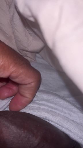 Uncut BBC foreskin self pleasure