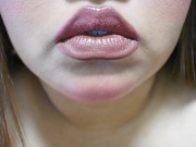 Pouty Lip Fetish Candid: Putting on Lipstick and Lip Gloss