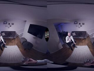 Lustful doxy Maya Sinn takes 2 chunky penis in her moist cunt in Fresh Year's 3some - DarkRoomVR