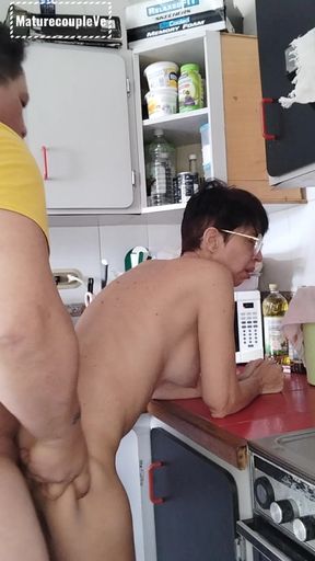 Fucking my wife in the kitchen