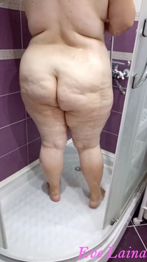 Stepmom with big boobs and big butt takes a shower before s   Clip 1