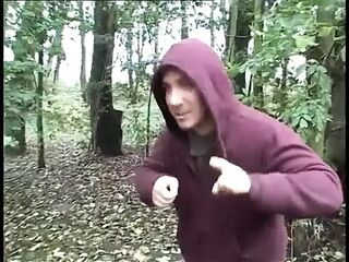 Cute Teen with Sexy Titties and Mini Petticoat in the Woods
