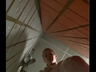 Cute cutie with a excellent body takes a shower after the gym