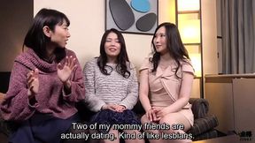 Japanese milfs swap partners and lustfully lick each other