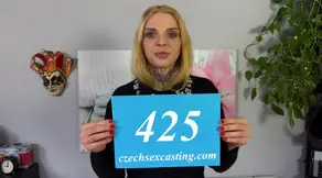 Sexy blonde with number 425 gets fucked hard