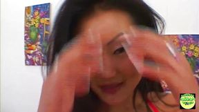 Busty Thai Brunette Lucy Lee Enjoys Bum Creampie and Licking the Jizz Off