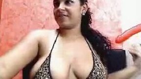Amazing webcam solo with a huge-breasted gal playing with her tits