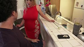 Stepmom gets pics for anniversary of secretary sucking husband'_s dick so she fucks her stepson