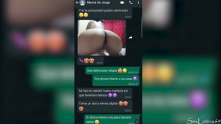 La my best friend's horny mom invites me to fuck on WhatsApp