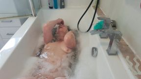 Bath time orgasm with bubbles and Lovense. I had such a good time!
