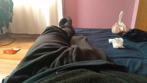 Mega cock about to release milk in the middle of masturbation