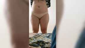 madam′s enormous mammaries exposed to boyfriend′s eager eyes as she drops trou