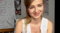 Skinny Blonde Strips and Dances