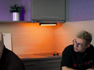 Step Mommy Drops Banana, Sits on Step Son's Face & Gets Kitchen Pounded