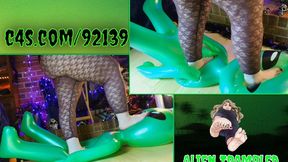 ALIEN TRAMPLED 4K - Miss Brandi Sparxxx, tramples inflatable