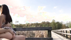 Fledgling Couple Enjoys Public Sex On A Park Bench