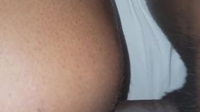 Black man's big uncut cock fills up tight wet pussy