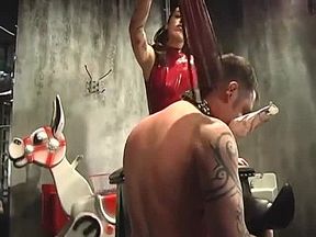 Bdsm Mistress In Thigh-highs Ropes Dudes Collared Face And