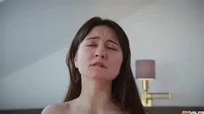 Russian babe gets faced while sucking cock