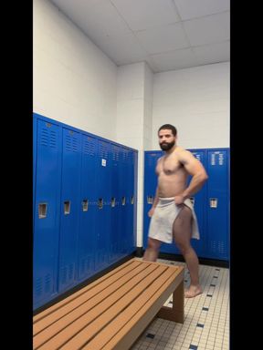 Muscle Guy in Locker Room