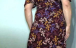 Crossdresser striptease and vibrator cum