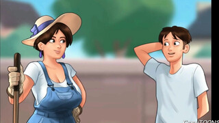 Summertime Saga - Farmer-Girl caught Fucking herself with a huge cucumber - KimmyToons