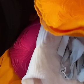 Exploring wifes underwear drawer whats next to cum on?