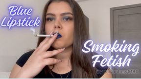 Blue Lipstick Smoking Fetish