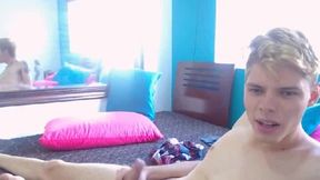 Hot Flexible Latino Twink Jerking and Some Self-suck