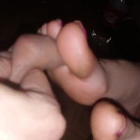 Part_2 Cute Neighbor Knows My Foot Fetish and Offered Me a Footjob to Let Her Play Video Games