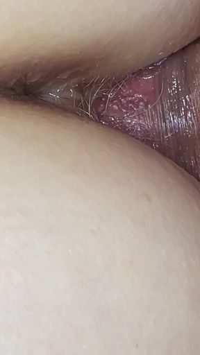 He rubs his hard cock on my tight pussy till huge cumshot!   Clip 2