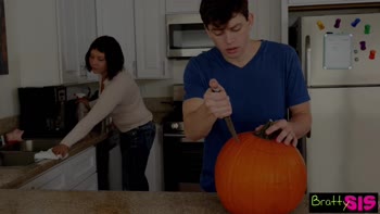 Aubrey Sinclair's Halloween Surprise: Big Dick in a Pumpkin!